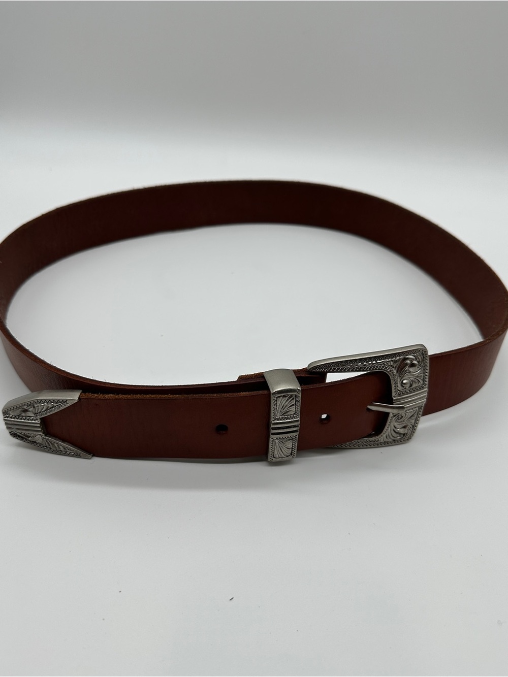 Urban Outfitters Brown Cow Leather Western Style Buckle Belt Large